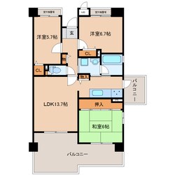 山田川駅 徒歩16分 5階の物件間取画像